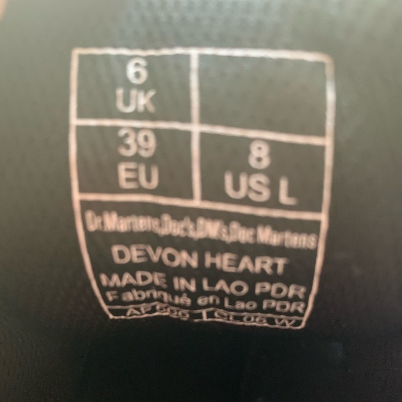 Womens Dr. Martens Devon Hearts Quad Boot - Black SIZE 8 - Picture 5 of 6